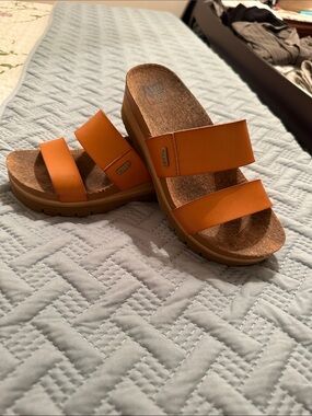 Reef Brown Double-Strap Platform Slide Sandals